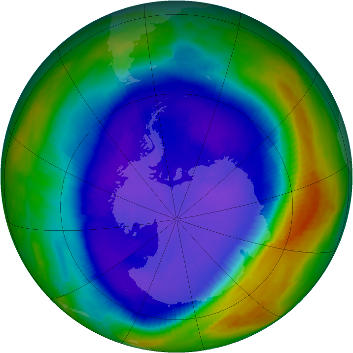 Antarctic ozone map for 11 September 2000